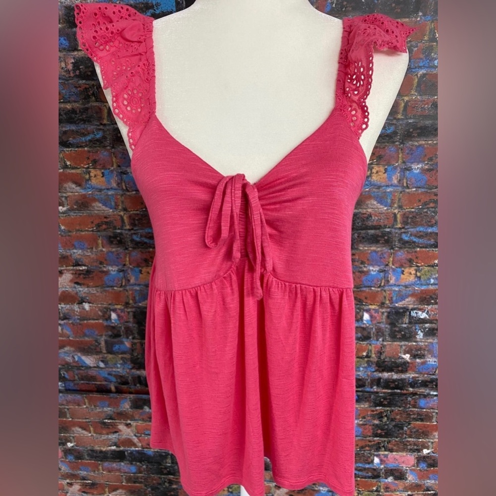 Torrid Pink Ruffle Sleeve Tank Top - Picture 5 of 9